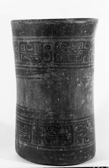 Jar with rows of glyphs