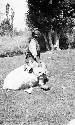 Man sitting on boulder