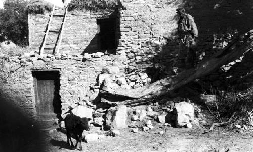 Multi level house built of stone