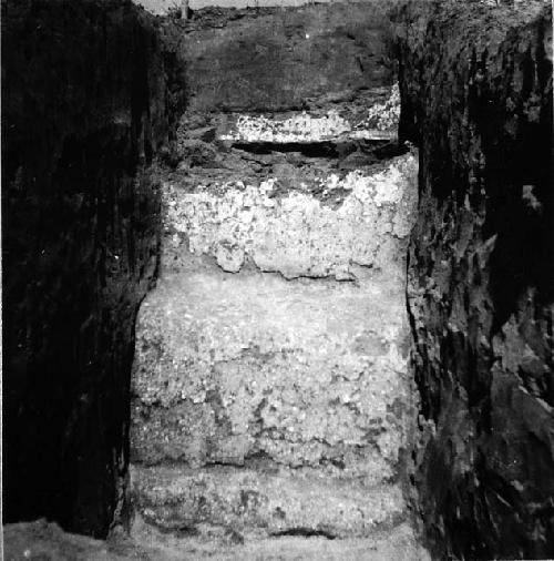 Mound 53-21-81. Rear part of exploratory trench showing older structure