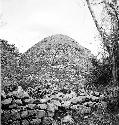 View of Mound 1 from south of church