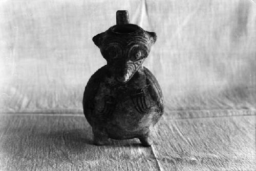 Zoomorphic, armadillo effigy jar, frontal view