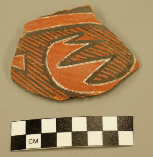 Ceramic sherd black and white exterior