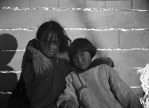 Two young eskimo girls