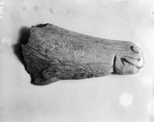 Carved and polished bone with possible animal face