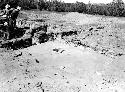 View of excavation showing artifacts