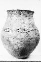 Partially corrugated pottery jar from Pueblo II level