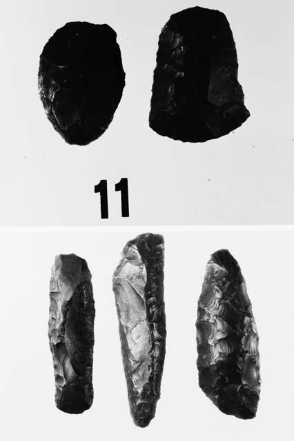 Stone implements from excavation by Dr. Froehlich G. Rainey in 1940