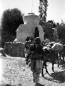 Nubra Valley, caravan passing chorten