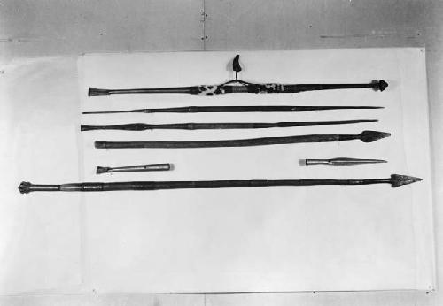 Spears of various lengths and sizes