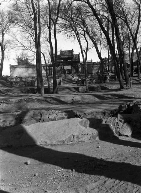 Temple by springs, entrance in temple in backyard