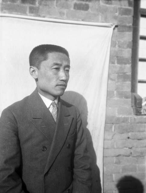 Portrait of Chao Hsieh-i, close-up of Mr. Chao wearing western clothes