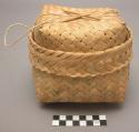 Split bamboo basket woven by man