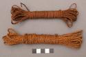 Ropes, braided plant fiber, coiled, narrow, fine