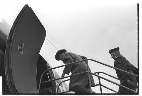 Colonel Slezak boarding airplane