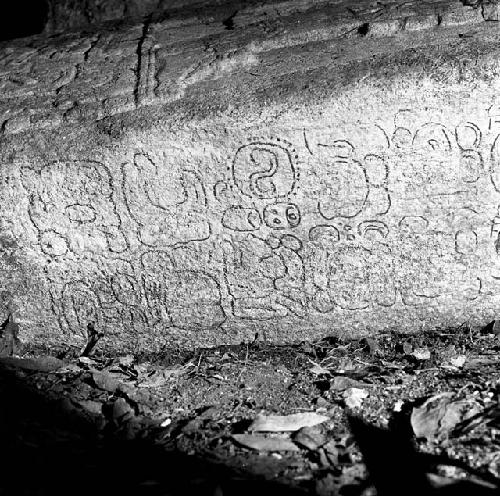 Stela 2 at Naranjo with glyphs inked in
