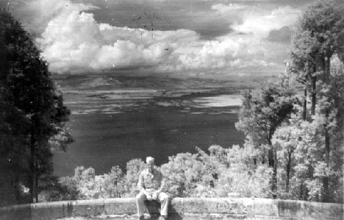 Man sitting on wall