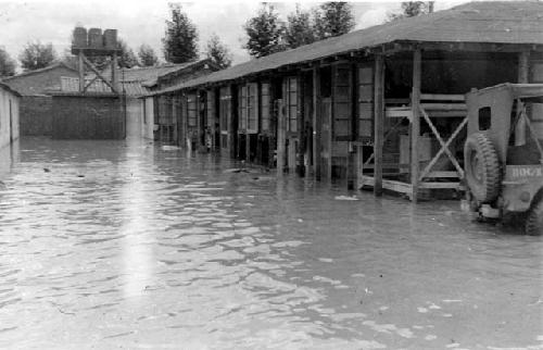 Flooded US military base