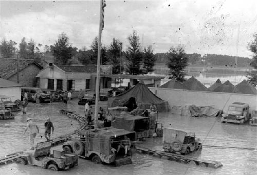 Flooded US military base