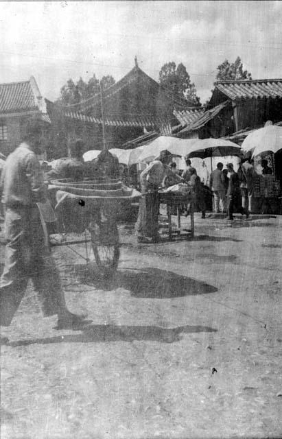 Busy market street