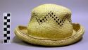 Woven hat with openwork zigzag band