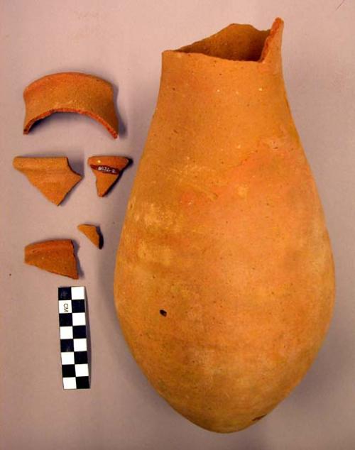 Pottery jars, unpolished brown ware