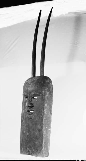 Wooden mask with two long horns, Ngumba, mekae Group