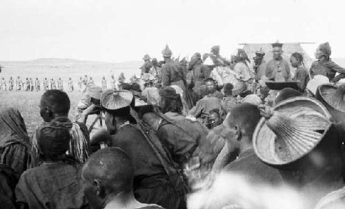 Crowd near wrestler's tent