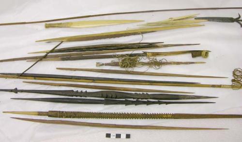 Fragments from arrows, spears, bows