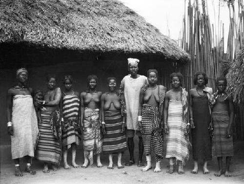 Kpelle chief and his wives with some children