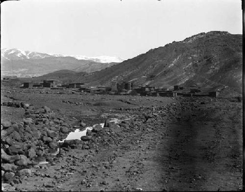 Houses and mountains