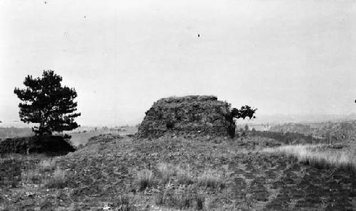 Ruins of Utatlan - mound with tree on left