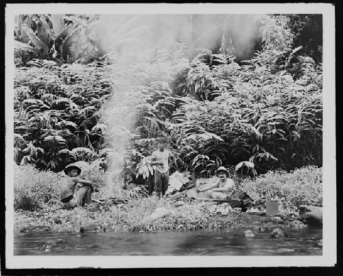 Man in jungle landscape