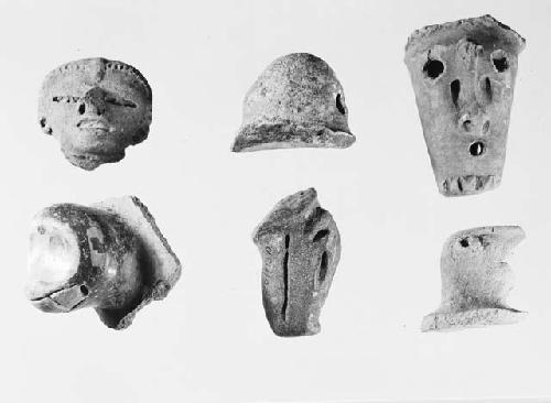 Miscellaneous coarse ware sherds and polychrome legs and figurine head