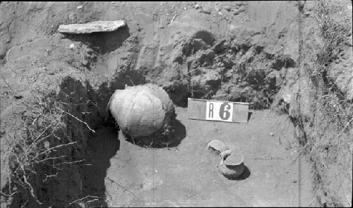 Olla and Coil Jug In Situ, room 6