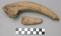 3 fragments of broken deer's antler