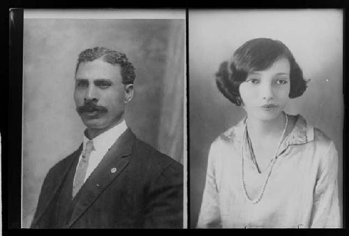 Portraits of man and woman; F18b / O'Neill / "Each one of daughters of Ickeheime