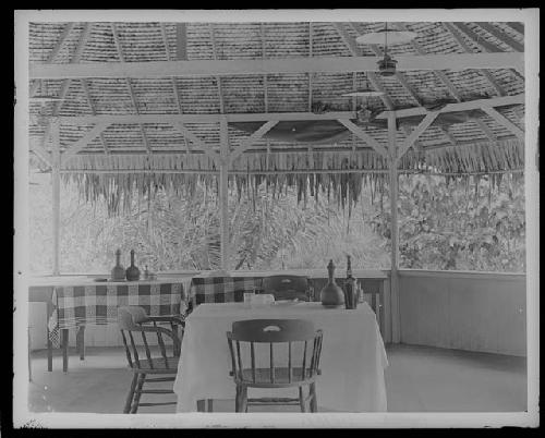 Table inside hut in jungle