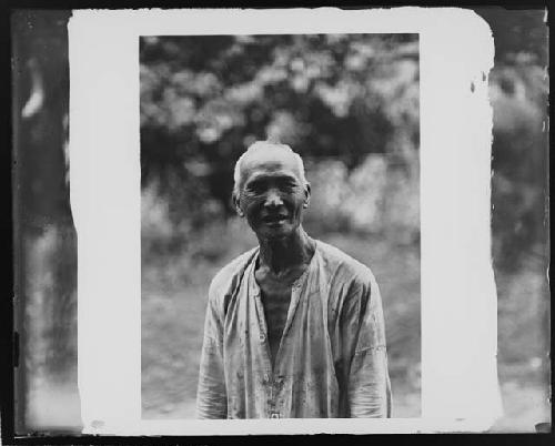 Man in jungle landscape