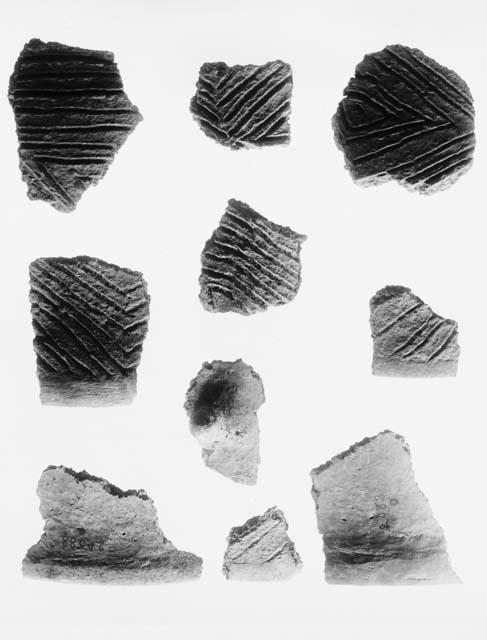 Sherds, fragments of 3 vessels