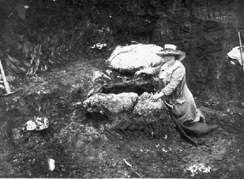 Duchess of Mecklenburg at one of her archaeological digs