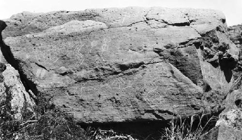 Petroglyphs on east side of Rio Grande near Tonuco