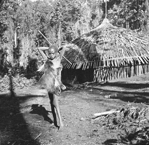 Goatherd in a deserted village in Sipi Forest