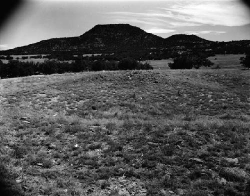 Big Red Hill viewed from Al-Lyn site, mounds in foreground