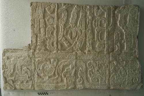 Cast of part of Ballcourt, Chamber E, Row A, Figs 2-4