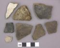 Ceramic sherds, body sherds, plain or some painted one side