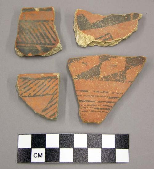 Potsherds--black-on-red