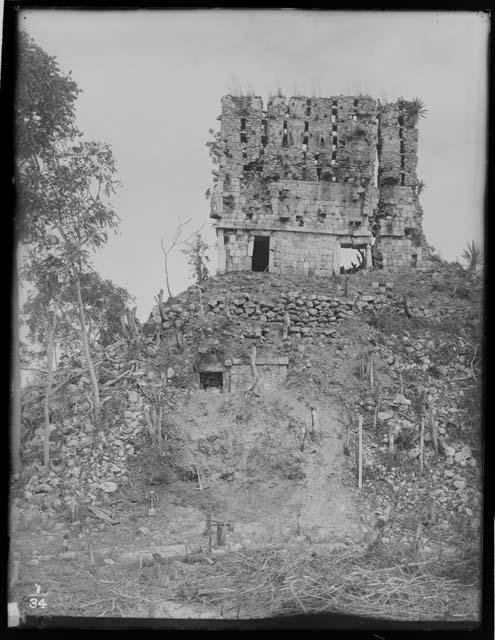 Temple after excavation looking north