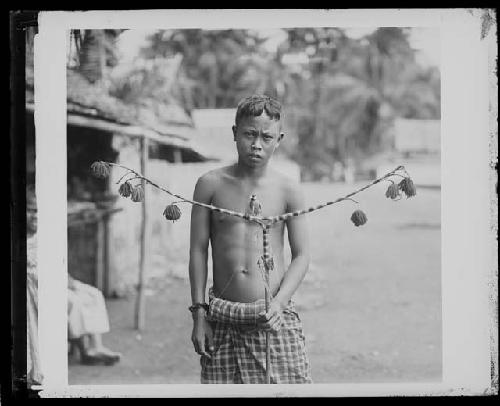 Child with bird on a stick