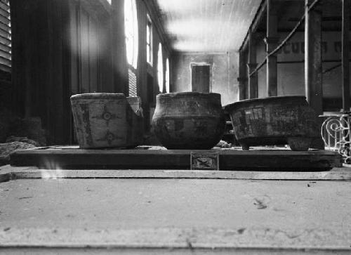 Pottery objects in National Museum, San Salvador